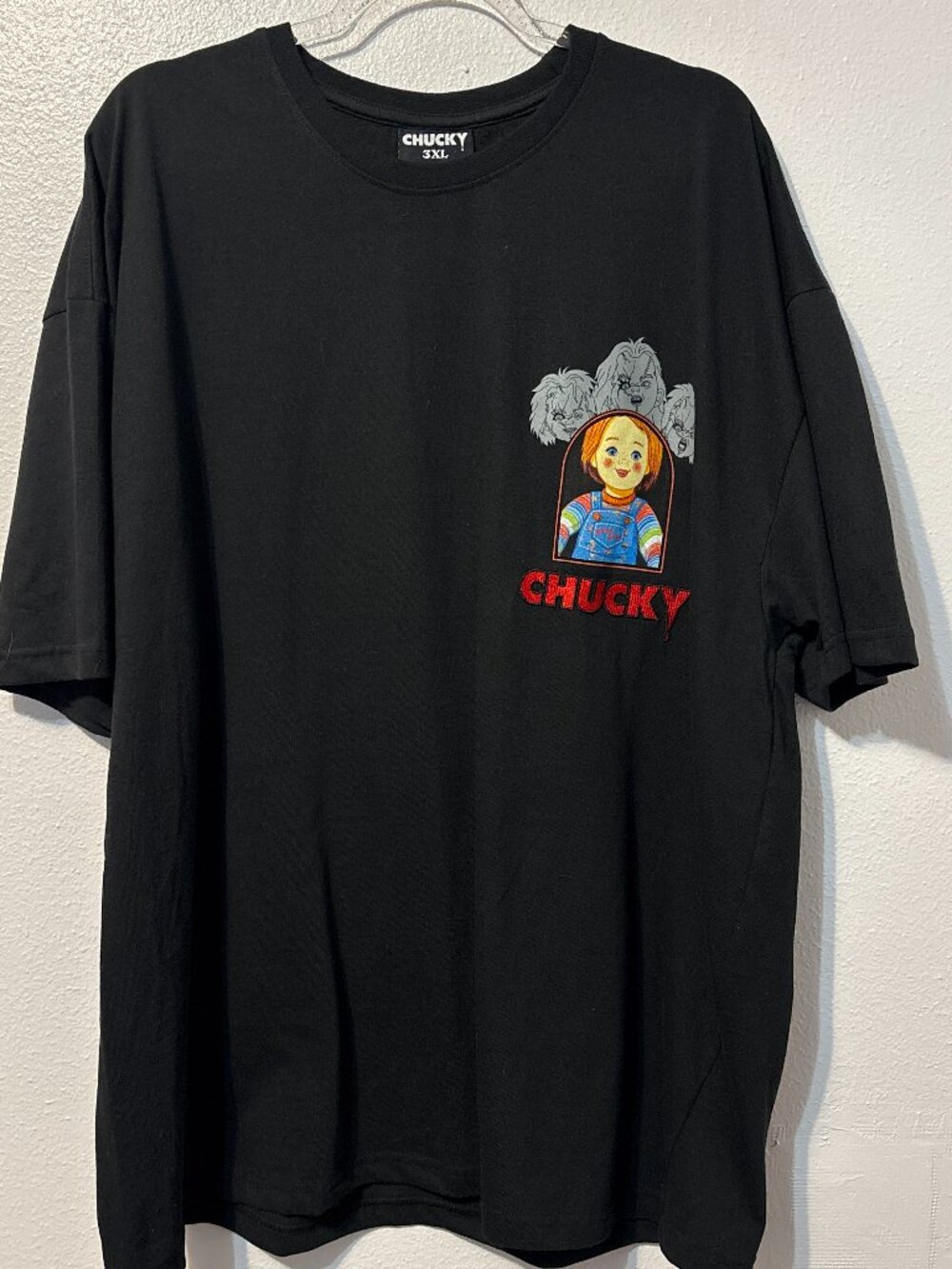 Chucky Graphic Tee Size 3X Black Horror Movie Oversized Shirt